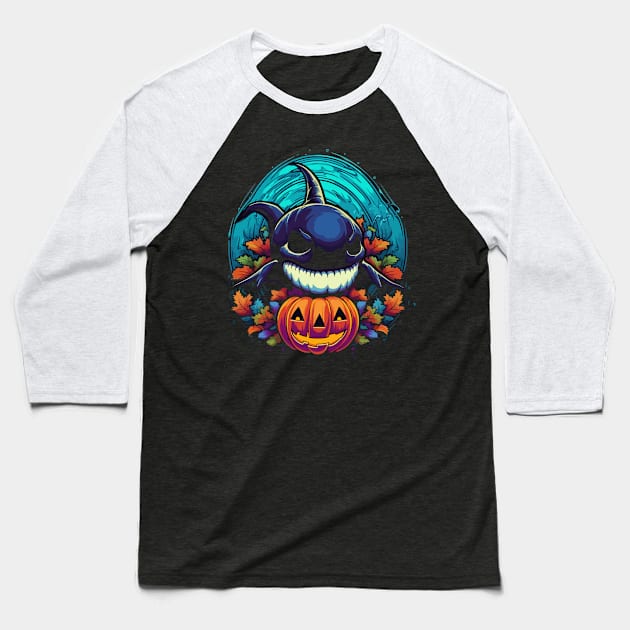 Orca Halloween Baseball T-Shirt by JH Mart